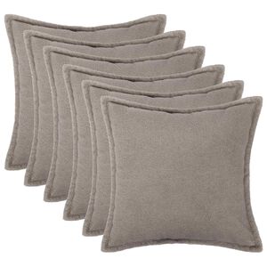 vidaXL Poťah na podložku 6 pcs HOUTEN Svetlosiv&aacute; 30 x 30 cm Boucl&eacute;
