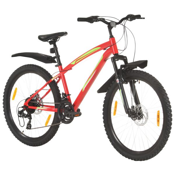 vidaXL Horsk&yacute; bicykel 21 r&yacute;chlost&iacute;, 26" koleso 36 cm, červen&yacute;
