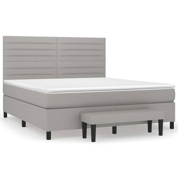 vidaXL Boxspring posteľ s matracom bledosiv&aacute; 180x200 cm l&aacute;tka