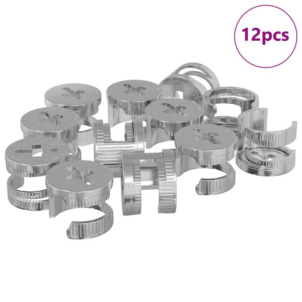 vidaXL Matice s kamlockom 12 pcs Strieborn&aacute; 12 x 10 mm Kov