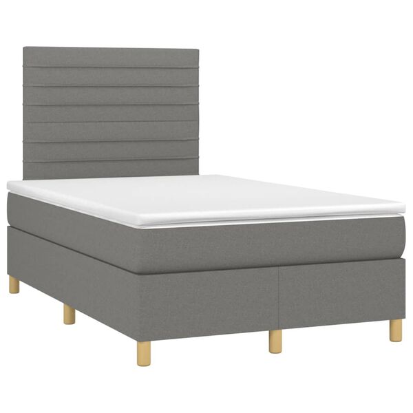 vidaXL Boxspring posteľ s matracom tmavosiv&yacute; 120x200 cm l&aacute;tka