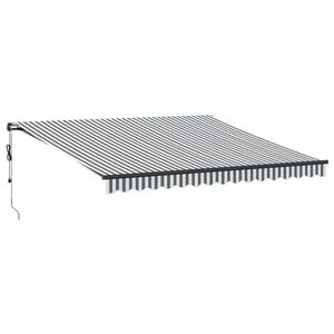 vidaXL Automaticky zaťahovacia mark&iacute;za LED antracit a biela 400x350 cm