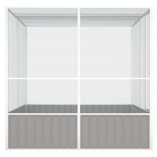 vidaXL Klietka pre vt&aacute;ky siv&aacute; 213,5x217,5x211,5 cm pozinkovan&aacute; oceľ