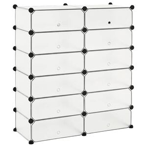 vidaXL Botn&iacute;k s 12 priehradkami a s dvierkami, biely