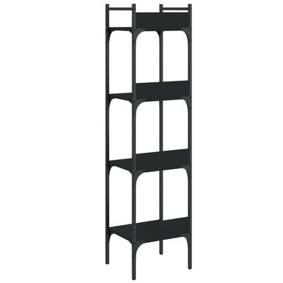 vidaXL Knižnica 4-poschodová čierna 35x30x138,5 cm kompozitné drevo