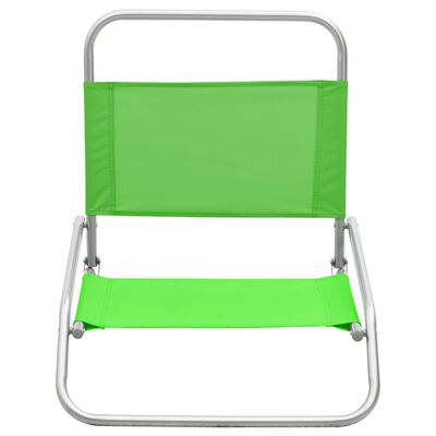 vidaXL Skladacie plážové stoličky 2 ks zelené látka