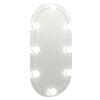 vidaXL Zrkadlo s LED svetlami 80x40 cm sklenen&eacute; ov&aacute;lne