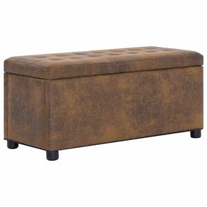 vidaXL Taburetka s &uacute;ložn&yacute;m priestorom 87,5 cm, hned&aacute;, umel&yacute; semi&scaron;