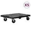 vidaXL Prepravn&eacute; voz&iacute;ky 5 ks čierne 58x38x12 cm polypropyl&eacute;n