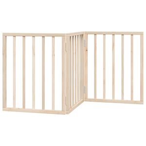 vidaXL Skladacia br&aacute;na pre psa, 3 panely, 150 cm, topoľov&eacute; drevo