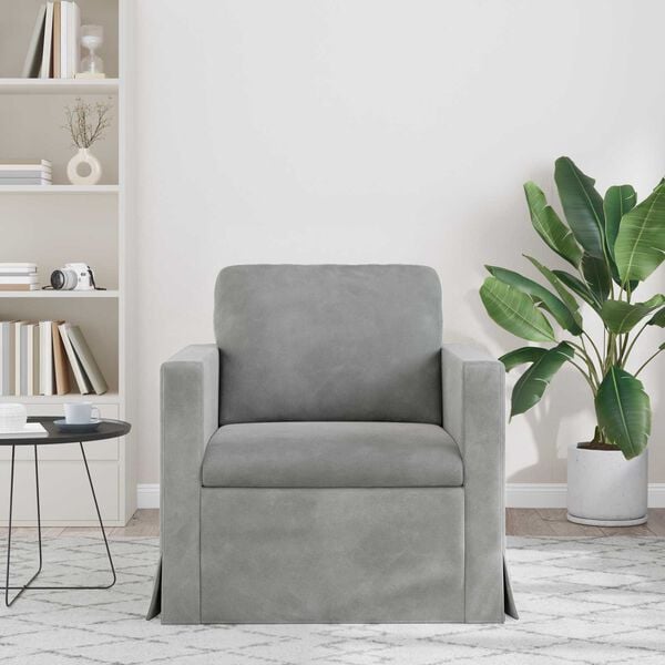 vidaXL Pohovka Svetlosiv&aacute; Celkov&eacute; rozmery: 78 x 78 x 80 cm (&Scaron; x H x V)