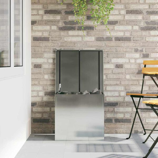 vidaXL Vonkajšia úložná krabica Strieborná 55 x 50,5 x 50 cm Oceľ