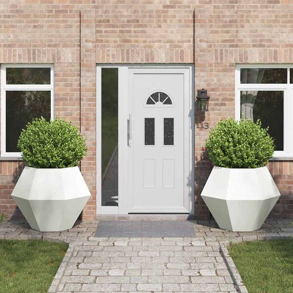 vidaXL Hrant&iacute;k 2 pcs Biela 100 x 100 x 80 cm Oceľ