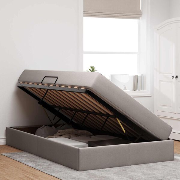 vidaXL Postel s &uacute;ložn&yacute;m prostorem a matrac&iacute; Sivohned&aacute; 120 x 190 cm