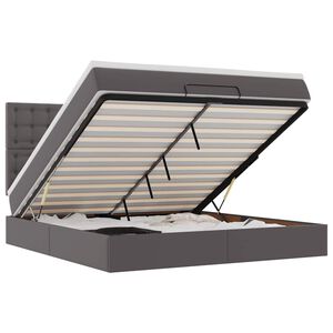 vidaXL Osmansk&yacute; r&aacute;m postele s matracom siv&aacute; 160x200 cm umel&aacute; koža