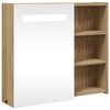 vidaXL Zrkadlov&aacute; skrinka do k&uacute;peľne s LED svetlom dubov&aacute; 60x13x52 cm
