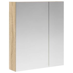 vidaXL K&uacute;peľňov&aacute; zrkadlov&aacute; skrinka Sonoma dub 60 x 14,5 x 70 cm