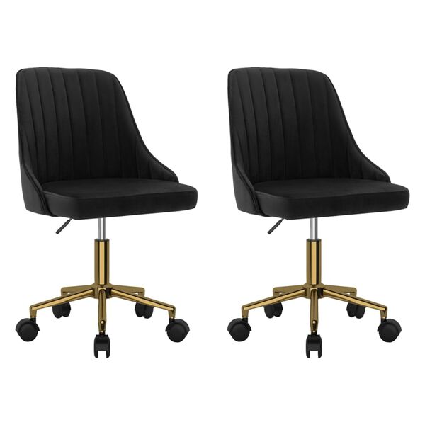 vidaXL Otočn&eacute; jed&aacute;lensk&eacute; stoličky 2 ks čierne zamatov&eacute;