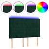 vidaXL Čelo postele s LED tmavozelen&eacute; 144x5x118/128 cm zamat