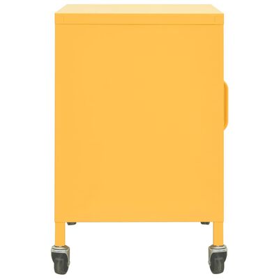 vidaXL Úložná skrinka, horčicovo žltá 60x35x56 cm, oceľ