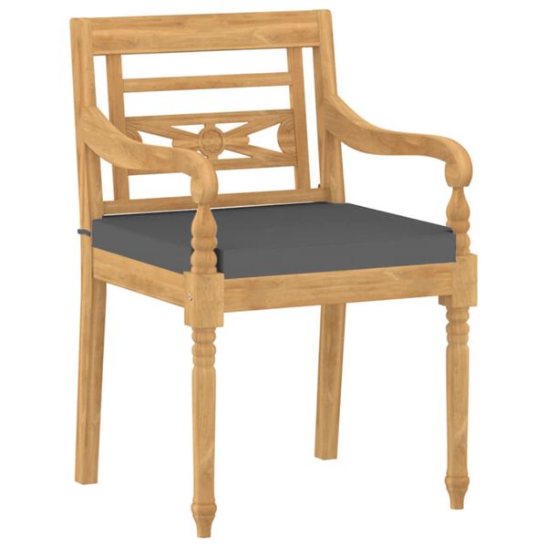 vidaXL Batavia stoličky so sed&aacute;kmi 6 ks mas&iacute;vne teakov&eacute; drevo