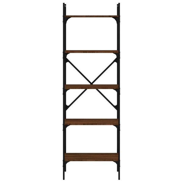 vidaXL Knižnica 5-poschodov&aacute; hned&yacute; dub 56x31,5x174 cm kompozitn&eacute; drevo