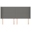 vidaXL Čelo postele so z&aacute;hybmi tmavosiv&eacute; 183x16x118/128 cm l&aacute;tka