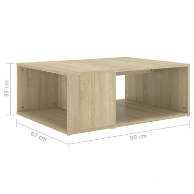 vidaXL Konferenčný stolík dub sonoma 90x67x33 cm drevotrieska
