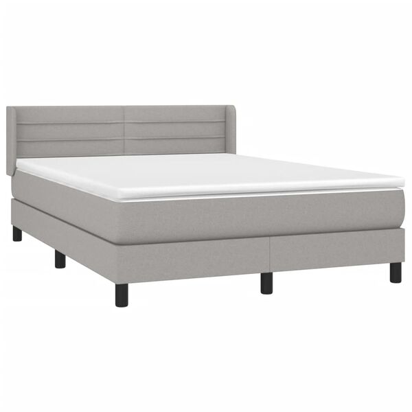 vidaXL Boxspring posteľ s matracom bledosiv&yacute; 140x190 cm l&aacute;tka