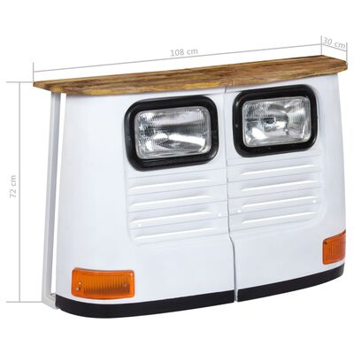 vidaXL Komoda v tvare nákladného auta mangovníkové drevo biela