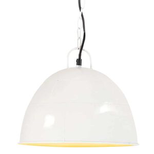 vidaXL Industri&aacute;lna vintage z&aacute;vesn&aacute; lampa 25 W, biela 31 cm E27