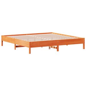 vidaXL Posteľ bez matraca voskovo hned&aacute; 200x200 cm mas&iacute;vna borovica