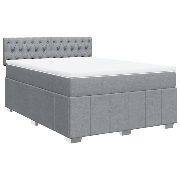vidaXL Boxspring posteľ s matracom bledosiv&aacute; 140x200 cm l&aacute;tka