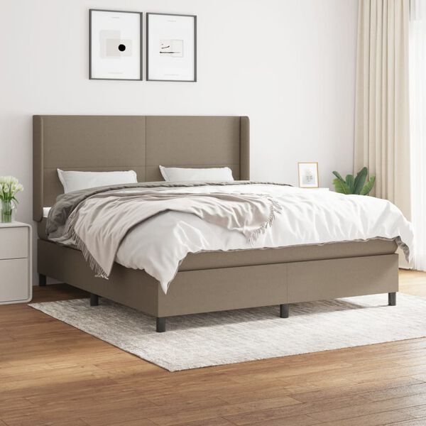 vidaXL Posteľn&yacute; r&aacute;m boxspring s matracom sivohned 160x200 cm l&aacute;tka