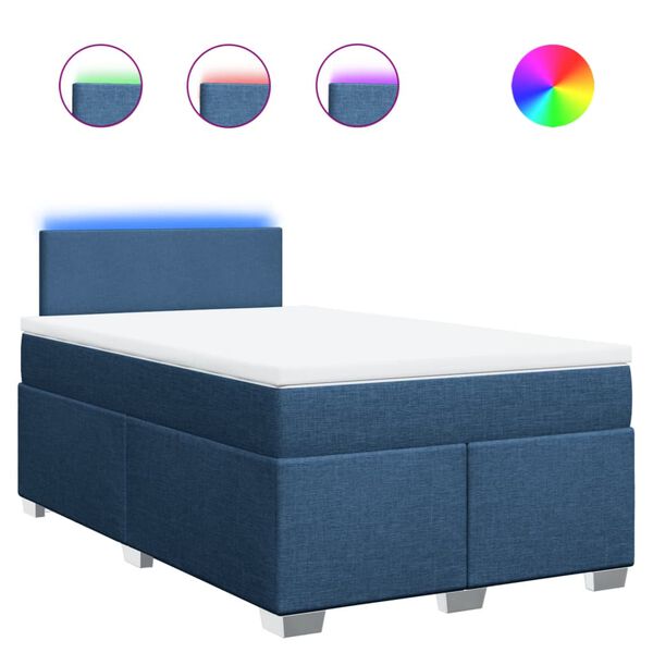 vidaXL Boxspring posteľ s matracom modr&aacute; 120x200 cm l&aacute;tka