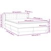 vidaXL Posteľn&yacute; r&aacute;m boxspring s matracom tmavosiv&yacute; 140x210 cm zamat