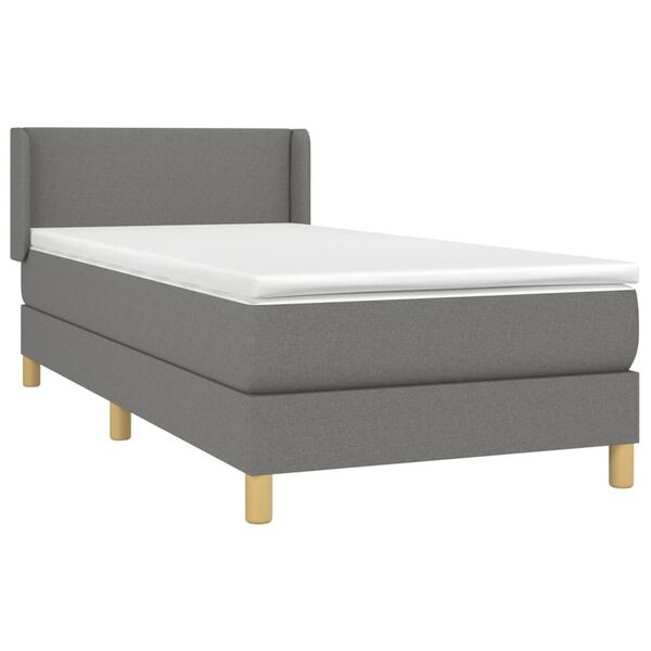 vidaXL Boxspring posteľ s matracom tmavosiv&aacute; 90x200 cm l&aacute;tka
