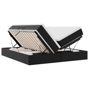 vidaXL Postel s &uacute;ložn&yacute;m prostorem a matrac&iacute; Čierna 200 x 200 cm