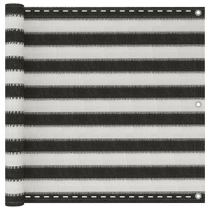 vidaXL Tieniaca plachta na balk&oacute;n z HDPE 90x500 cm antracitov&aacute; a biela