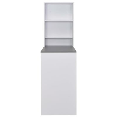 vidaXL Barový stôl so skrinkou, biely 115x59x200 cm