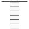 vidaXL Posuvn&eacute; dvere s kovan&iacute;m čierne 76x205 cm ESG sklo