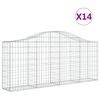 vidaXL Obl&uacute;kov&eacute; gabionov&eacute; ko&scaron;e 14ks 200x30x80/100cm pozinkovan&eacute; železo