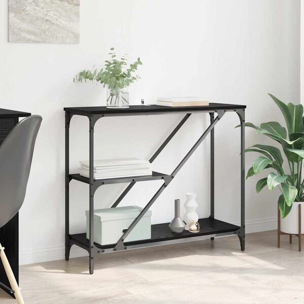 vidaXL Konzolov&yacute; st&ocirc;l Čierny dub 88,5 x 30 x 75 cm Kompozitn&eacute; drevo