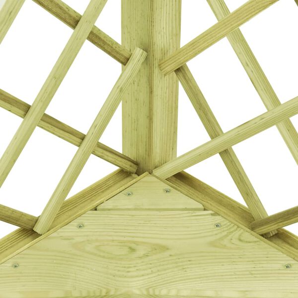 vidaXL Rohová pergola s lavičkou 130x130x197 cm, impregnovaná borovica