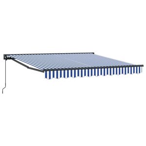 vidaXL R&aacute;m mark&iacute;zy Modr&aacute; a biela 300 x 250 cm Polyester s PU povrchom