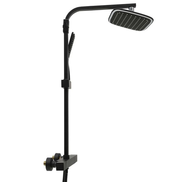 vidaXL Sprchová sada s dvomi hlavicami, batériou a hadicou čierna