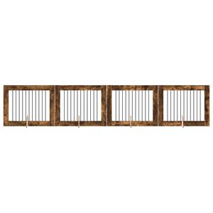 vidaXL Br&aacute;na pre psov so stojanmi 4 pcs Dymov&yacute; dub 100 x 80 cm