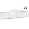 vidaXL Obl&uacute;kov&yacute; gabionov&yacute; k&ocirc;&scaron; 4 ks 300x30x60/80 cm pozinkovan&eacute; železo