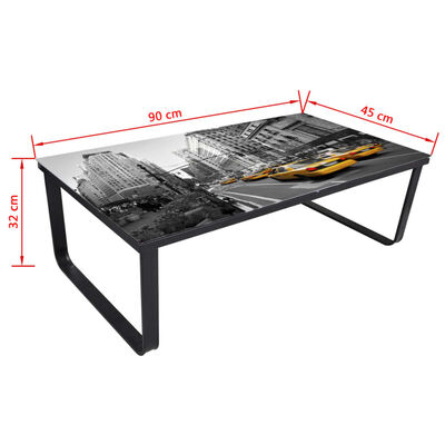 vidaXL Konferenčný stolík so sklenenou doskou, obdĺžnikový