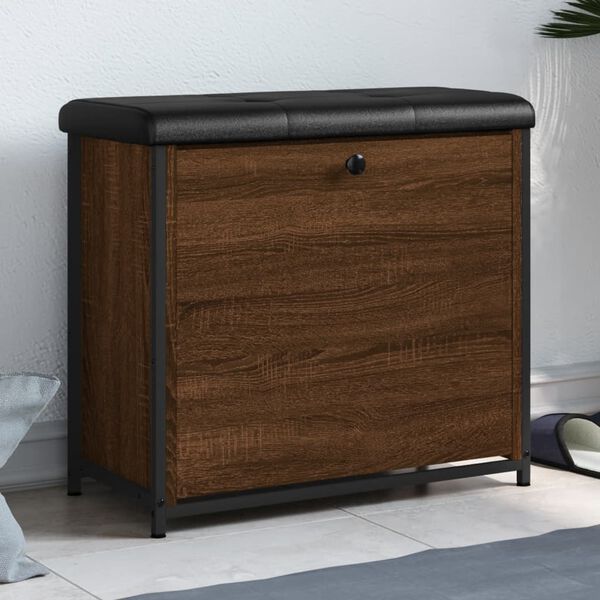 vidaXL Lavička na top&aacute;nky s vykl&aacute;pacou z&aacute;suvkou hned&yacute; dub 62x32x56 cm